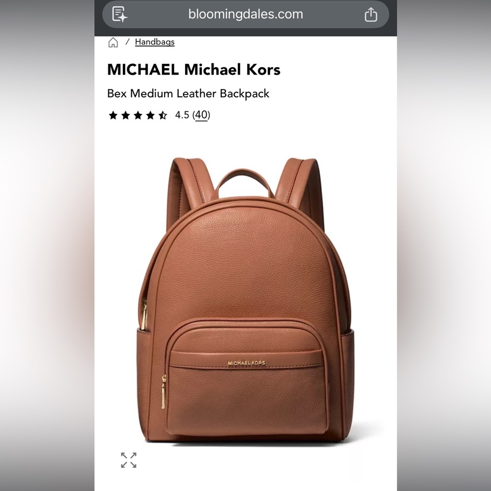 Michael Kors Bex Leather Backpack - Picture 9 of 11
